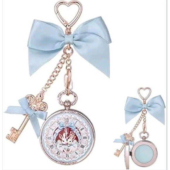flower knows bunny set Other - Flower Knows Bunny garden Collection  lip balm 01 Creamy Blue mirror Keychain